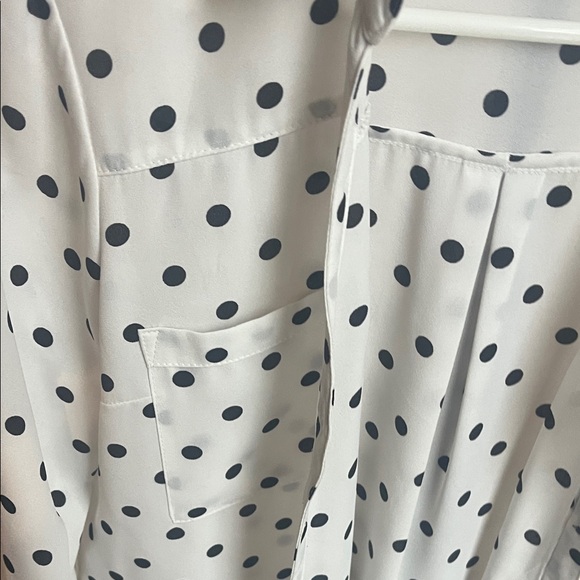 Express Black And White Polka Dot Portofino Shirt Size Small - Picture 5 of 5
